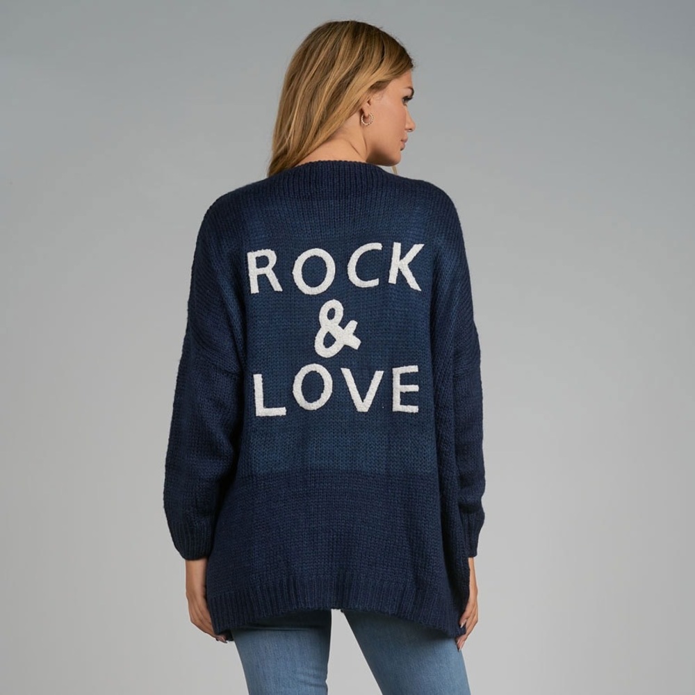 Rock And Love NWT Oversized Open Front Lightweight Navy Cardigan.